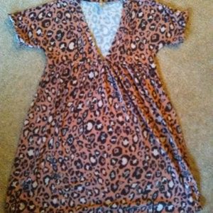 ASOS Pink Leopard Smock Dress